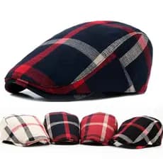 Homens Mulheres Xadrez Jorna Chapéus Clássico Englad Estilo Boinas Caps Casual Ao Ar Livre De Algodão Pintura Plana Cap