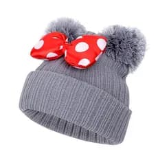 Chapéu De Malha Infantil Mickey Bonito Bebê Bola De Lã Quente Meninos Meninas Gorro De Inverno Chapéus Dos Desenhos Anim