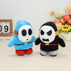 Super Mario azul preto tímido menino ei pequeno soldado pequena máscara homem Halloween criança brinquedo de pelúcia