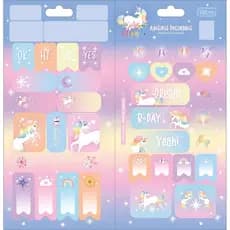 Adesivo Duplo Decorado Infantil Unicornio 1 Unidade Tilibra | Personagem | Material Escolar | Divertido | Fofo | Colorid