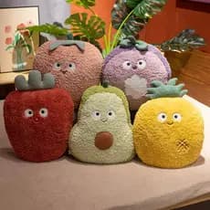 Lote Morango Travesseiro Brinquedo De Pelúcia Boneca Mão Mais Quente Casa Almofada Diversão Abacate Frutas Decoração