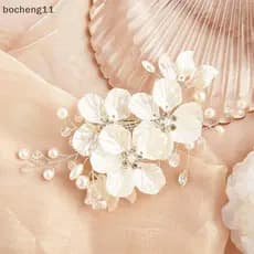 bo Nupcial Cristal Pérola Flor Grampo De Cabelo Floral Barrette Acessórios De Casamento cheng