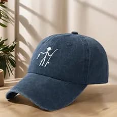 Boné de Beisebol Vintage - Design Criativo para Pesca, Macio e Confortável, Poliéster Respirável e Absorvente de Suor, A
