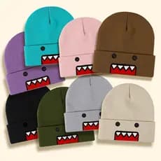 Domo Kun Cartoon Bordado Malha Chapéu Outono Inverno Ao Ar Livre Quente Boné À Prova De Vento