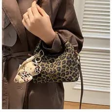YF novo estilo elegante All-Match bolsa mensageiro de um ombro nicho Popular leopardo impressão livre pingente bolsa fem