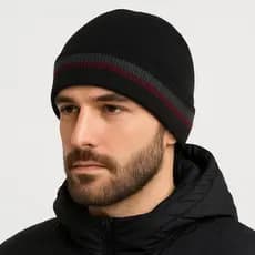 Touca Masculina Básica Forrada Para Passar o Inverno Quentinho Toca Gorro Unissex Duas Listras
