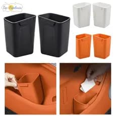 Caixa De Armazenamento Perfumada Para Porta De Carro , Lata De Lixo Quadrada Suspensa Lixeira De Silicone Organizadora A