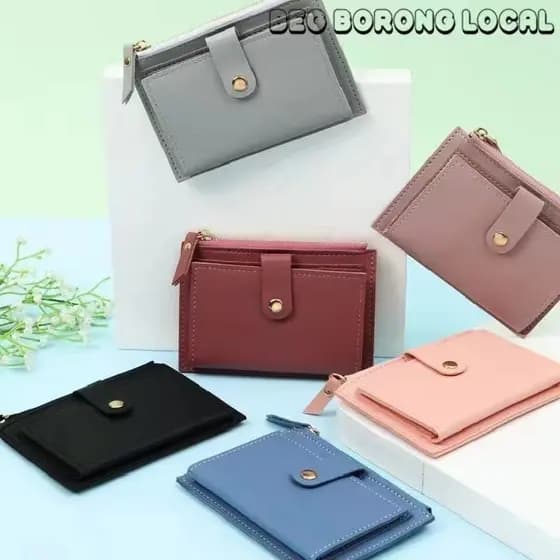 Carteira de moedas de moda PU de couro pequena carteira feminina bolsa de dinheiro carteira feminina multi-espaço GHK5