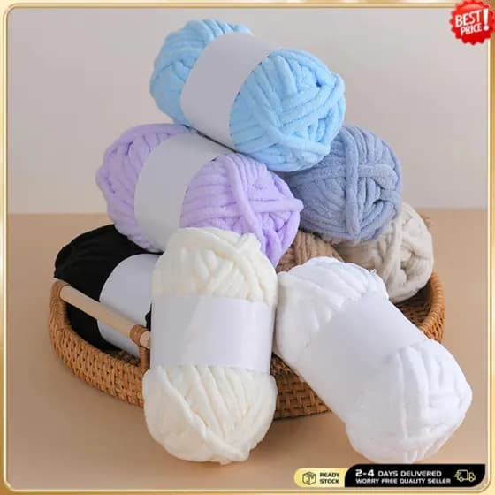 Fio De Veludo Robusto De Chenille Macio Para Crochê , Bebê Quente E Fofo Tricô Cobertor De DIY Craft Amigurumi Pack Com