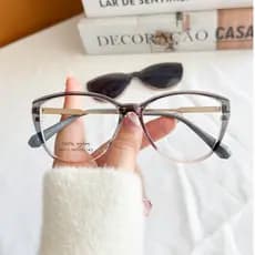 MELINDA MODA oculos De Grau Feminino Lipon 2em e 1 armação+sol 65113