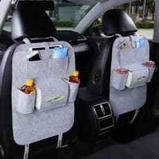 Bolsa de armazenamento de feltro para banco de carro, bolsa suspensa para encosto de banco de carro, organizador multifu