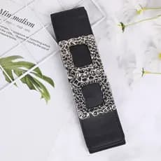 Cinto Feminino Elástico E Com Decoração Sazonal , Selo De Cintura Fivela , Vestido , Jaqueta , Largo , LR1471