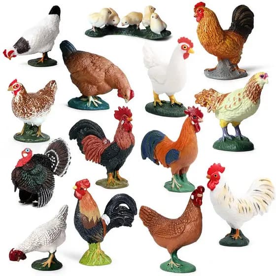 Modelo De Animais Da Fazenda Amável Galinha Peru Chook Frango Galo Figura De Aves Miniatura Educação