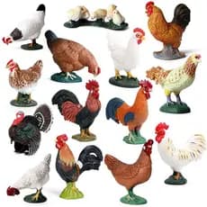 Modelo De Animais Da Fazenda Amável Galinha Peru Chook Frango Galo Figura De Aves Miniatura Educação