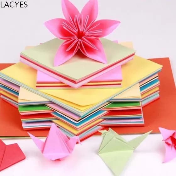 LACYES Origami Educacional Criativo Casa Dobrável Papel Quadrado Para DIY Pano De Fundo Decoração De Parede Colorido