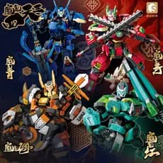 Senbao Blocos de Construção Fengshen Herói Quatro Rei Celestial Mecha Modelo Robô Brinquedo de Montagem