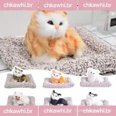 Simulação Gato Brinquedo De Pelúcia Bonito Leite Gatinho Branco Crianças Presente Carro Decoração Aniversário Ornamentos