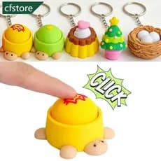 CFSTORE 3D Impresso Sensorial Clicker Chaveiro Bonito Gato Pata Tartaruga Bolo Amor Coração Pingente Dedo Descompressão