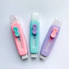 Kit 03 Borrachas Escolar Sweep Vassourinha Colorida Pastel Kawaii - Cis