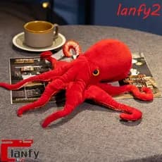 LANFY Polvo Brinquedo De Pelúcia , Simulação Animal Do Mar Bonecas Vermelho , Recheado Realista 40cm75cm