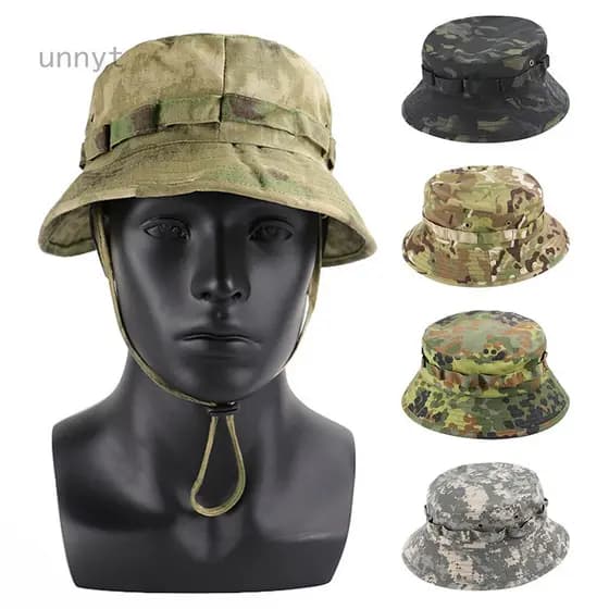Boné De Pesca Ao Ar Livre Chapéu De Pescador/Jung Selva/Camuflagem/Militar/Tático Fã Boonie Com Bordado 9Z0H