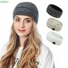 XIBODI Faixa De Cabeça Feminina De Crochê , Cabelo De Malha De Inverno Aconchegante , Envoltório Forrado De Lã Elástica