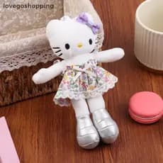 [lovego] Kawaii Hello Kitty Saia Floral Perna Longa Boneca Chaveiro Kt Cat Animação Periférica Pingente Brinquedos BR