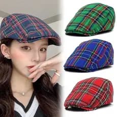 Moda Listra Fina Treliça Boinas Chapéu Feminino Masculino Primavera Verão Xadrez Viseiras Vermelho Verde Azul Duckbill E