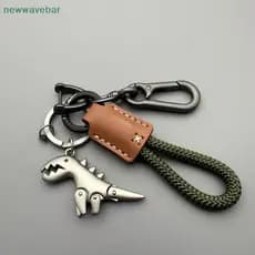 [HENGHOME] Acessórios De Decoração De Motocicleta E Chaveiro De Carro De Couro Único Corda Tecida Metal Bolsa Pingente P