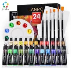 12/24 Tinta Acrílica Kit Pintura Em Tela Profissional 12ML Tubo Acrílico Impermeável Para Artesanato