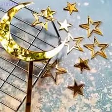 [cxSTBEAU] 1 Conjunto De Acrílico Wee To The World Stars Moon Bolo De Aniversário Toppers De Cauda De Sereia Para Festa