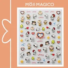 Jasmine temporada dos desenhos animados Snoopy cão tridimensional em relevo Manicure adesivo à prova dwaterproof água et