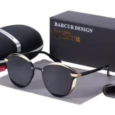 Óculos de Sol Redondos Polarizados Femininos da BARCUR, Óculos de Sol Femininos, Lunette De Nespresso Femme