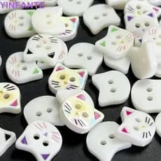 YINFANTEWN 40 Peças De Botões De Gatinho , Gato De Chita Fofos De Resina Cabeça Criativos Coloridos De 12 Mm