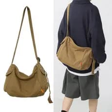 MR Bolsa Feminina De Lona Crossbody Estilo Coreano De Ombro Unissex Mensageiro Casual