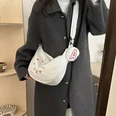 MR Bolsa Crossbody Feminina Elegante Outono Inverno , De Ombro De Grande Capacidade Mensageiro De Veludo 2SMQ