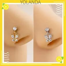 YOLANDAGOODS Piercing No Nariz , Anel De Com Pingente De Borboleta De Aço Inoxidável Cristal , Haste De Parafuso L