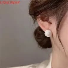 USNOWHP Brincos Femininos Personalidade Retrô Doce Cobre Temperamento Contas Redondas Esmalte Fivela De Orelha