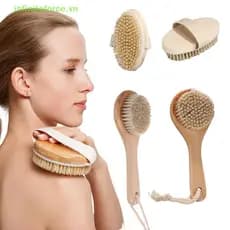 INVN 1 Unidade Esfoliante De Madeira Para Massagem Corporal Escova De Banho De Cerdas Naturais Macia Banheiro Feminino H