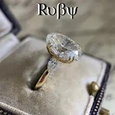 Ruby * Fornecimento exclusivo de joias Anel de zircão Oval de 10 * 14 mm Anel de noivado de ovo de pombo