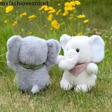 MXFASHIONE Abraçando Brinquedo De Pelúcia , Boneca De Elefante De Algodão PP Com Orelha Grande , Lenço Bowknot Recheado