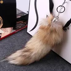 Chaveiro De Cauda De Raposa Grande – Presente Exclusivo Com Pingente De Bolsa Para Mulheres E Meninas
