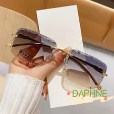 Óculos Casuais DAPHNE , De Sol Quadrados Elegantes Sem Aro Com Lentes Gradientes Proteção UV