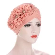 Stylish Floral Turban Cap Fashionable Head Wrap for Ramadan & Chemo Patients-&--*-&-*&&*