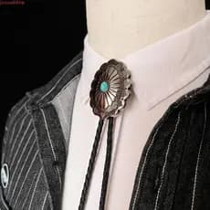 Gravata Bolo De Cowboys Ocidentais Indianos JUNYUE , Corda Tecida PU Estilo Country Ocidental Turquesa , Étnico