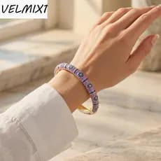 Pulseira De Flor Chinesa VELMIX1 , Cloisonne Vintage Colorida Floral Esmaltada Mão Feminina Étnica