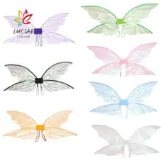 LUCIAE Asas De Fada Meninas Princesa Asa De Anjo Traje Acessórios Halloween Cosplay Vestir