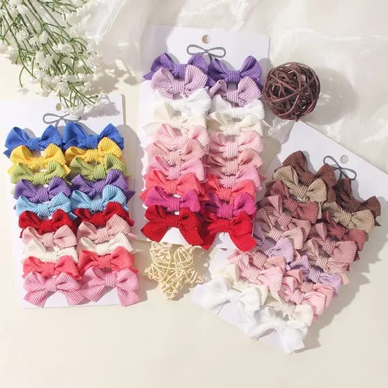 20 Pçs/set Bonito Fita Bowknot Hairpin Menina Doce Moda Grampos De Cabelo Delicado Presilhas Finas Criança Acessórios Pa