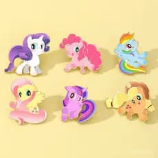 Broche/Emblema de liga metálica do My Little Pony, presente de aniversário infantil, desenho animado, anime, pônei arco-