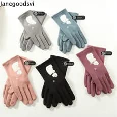 Luvas Com Tela Sensível Ao Toque JANEGOODSVI , Inverno Quente , Urso Fofo , Dedo Inteiro , À Prova De Vento E Frio AWP4